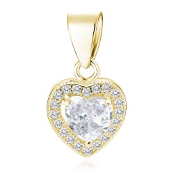 Pandantiv argint placat cu aur galben inima cu pietre DiAmanti Z0760CG_W-DIA (Argint 925‰ 1,3 g.)